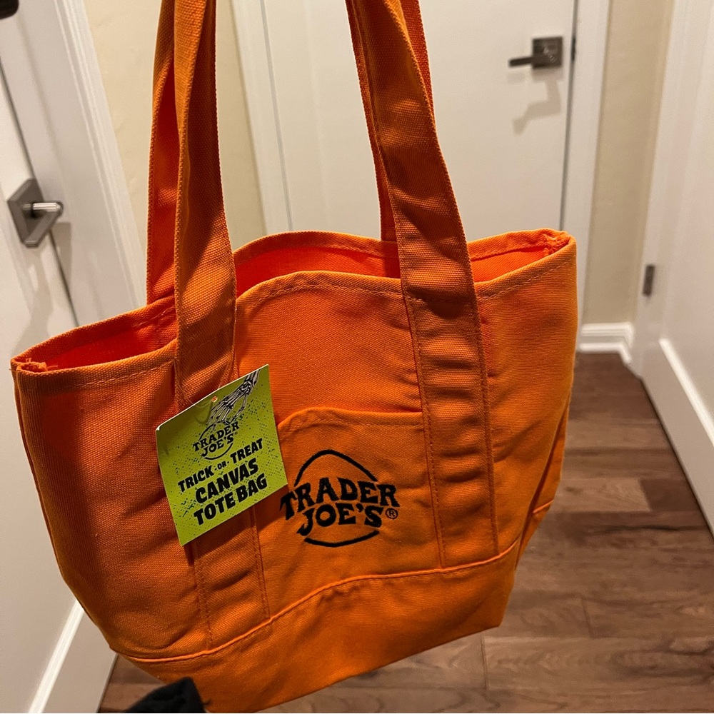 Trader Joe's Orange Canvas Tote Bag